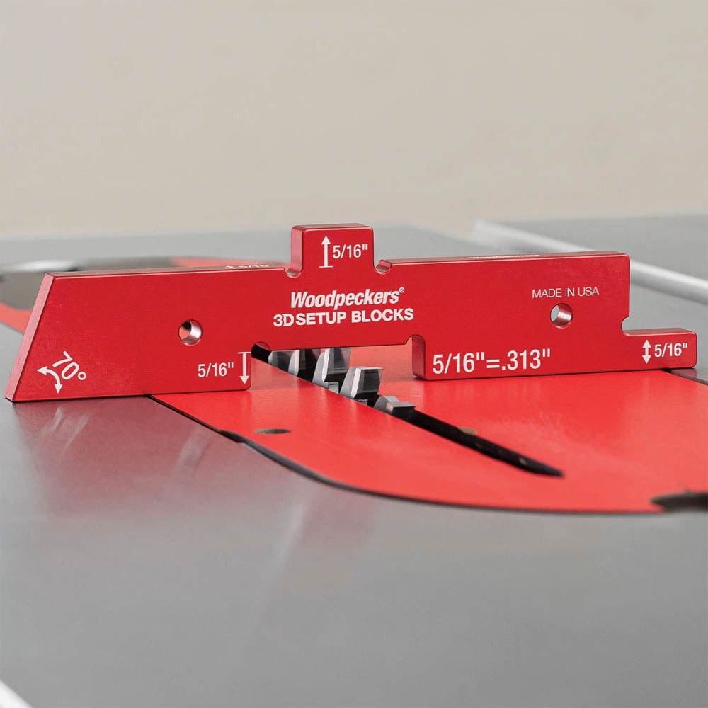 Woodpeckers 3D Setup Blocks with Rack-It – 7-Piece Set | Woodcraft