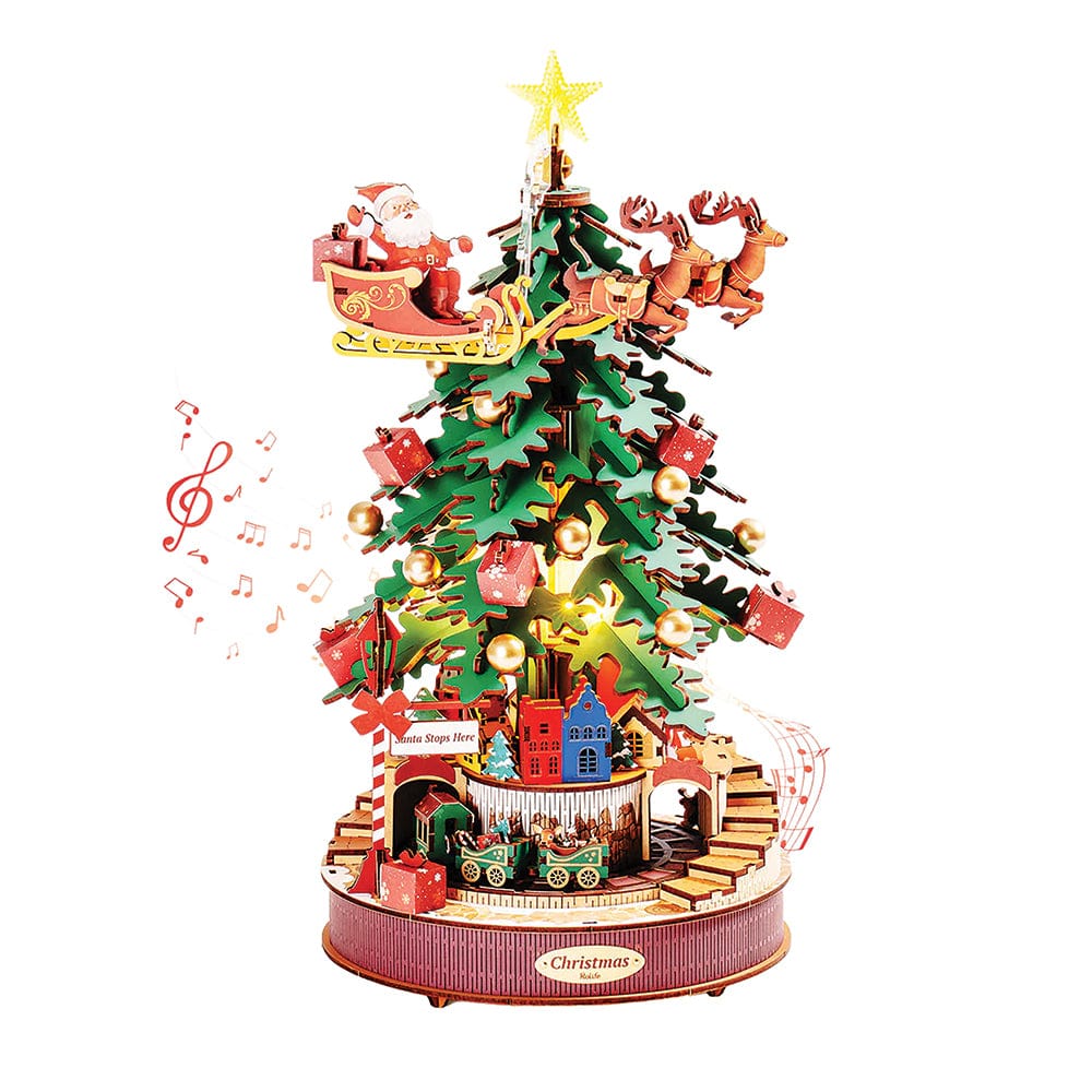 Rolife Christmas Town Music Box DIY Craft Kit | Woodcraft