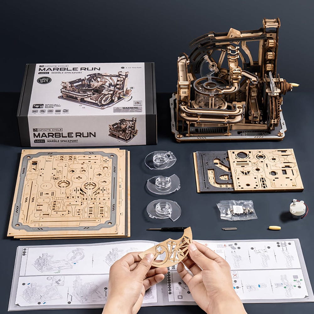 Robotime Marble Spaceport Model Kit – Mechanical Fun | Woodcraft