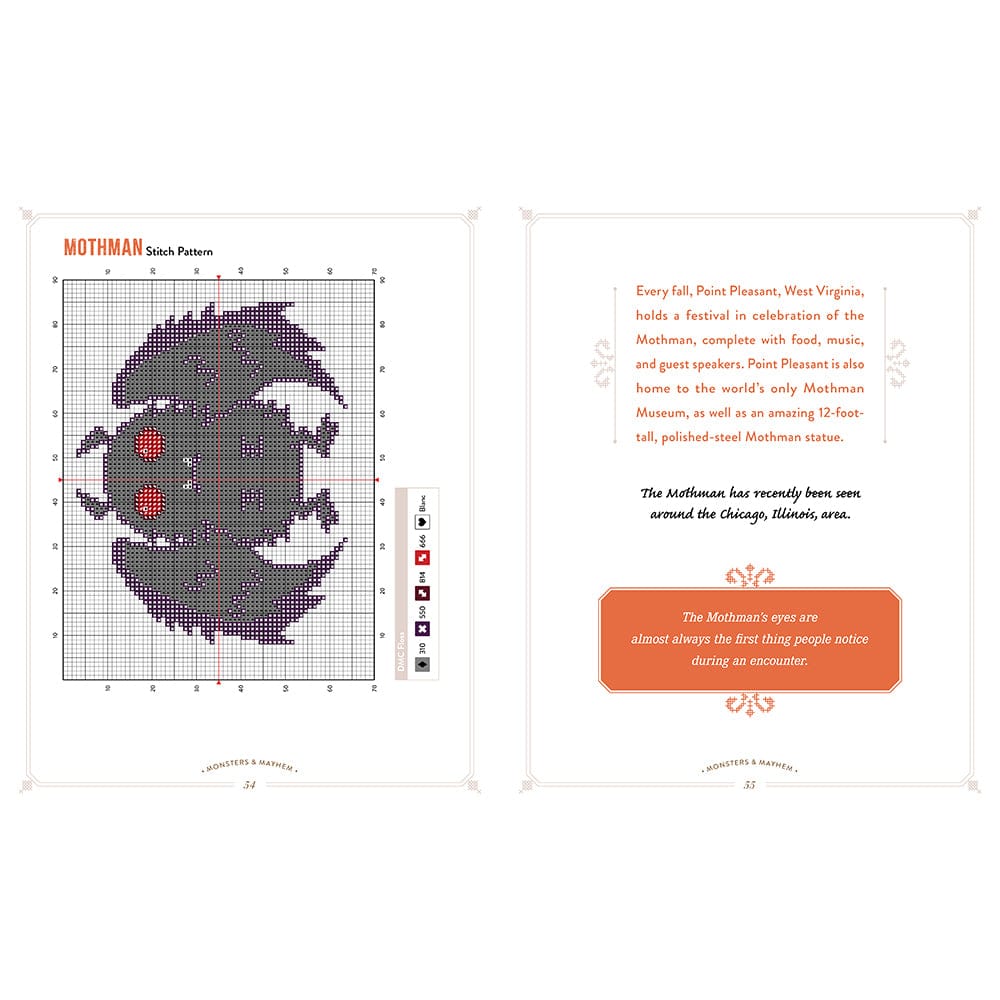 Monsters and Mayhem in Cross-Stitch: Designs and Instructions for 25 Creatures and Cryptids