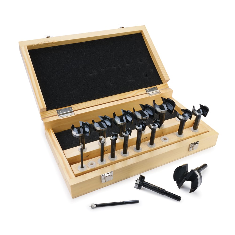 Forged Carbon Steel Forstner Bit Set – Imperial - 16 Piece