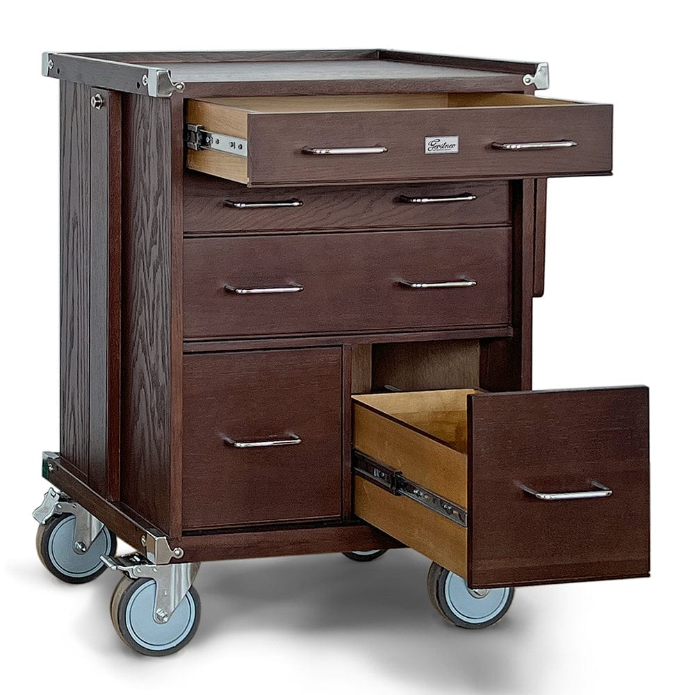 Gerstner International Dark Oak 5-Drawer Roller Cabinet