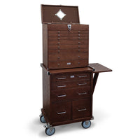 16-Drawer 2 Piece Hobby Roller Set - Dark Oak
