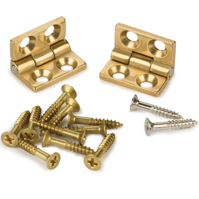 Small Brass Box Hinge - 1 Pair