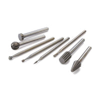 Rotary Steel Cutter Set -3/32" and 1/8" Shank - 8 Piece