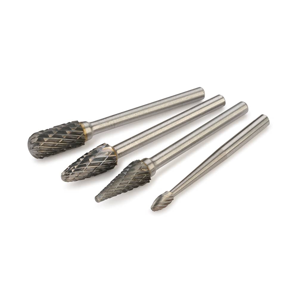 Carbide Burr Assortment - 1/8" Shank - 4 Piece