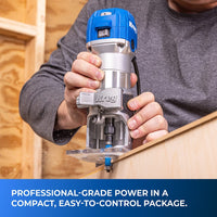 1-1/4 HP Trim Router Corded Wood Router with Variable Speed