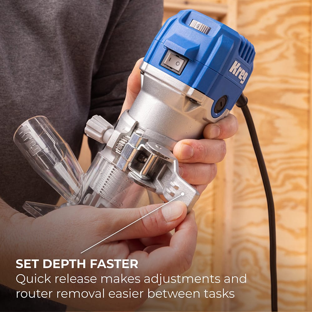1-1/4 HP Trim Router Corded Wood Router with Variable Speed