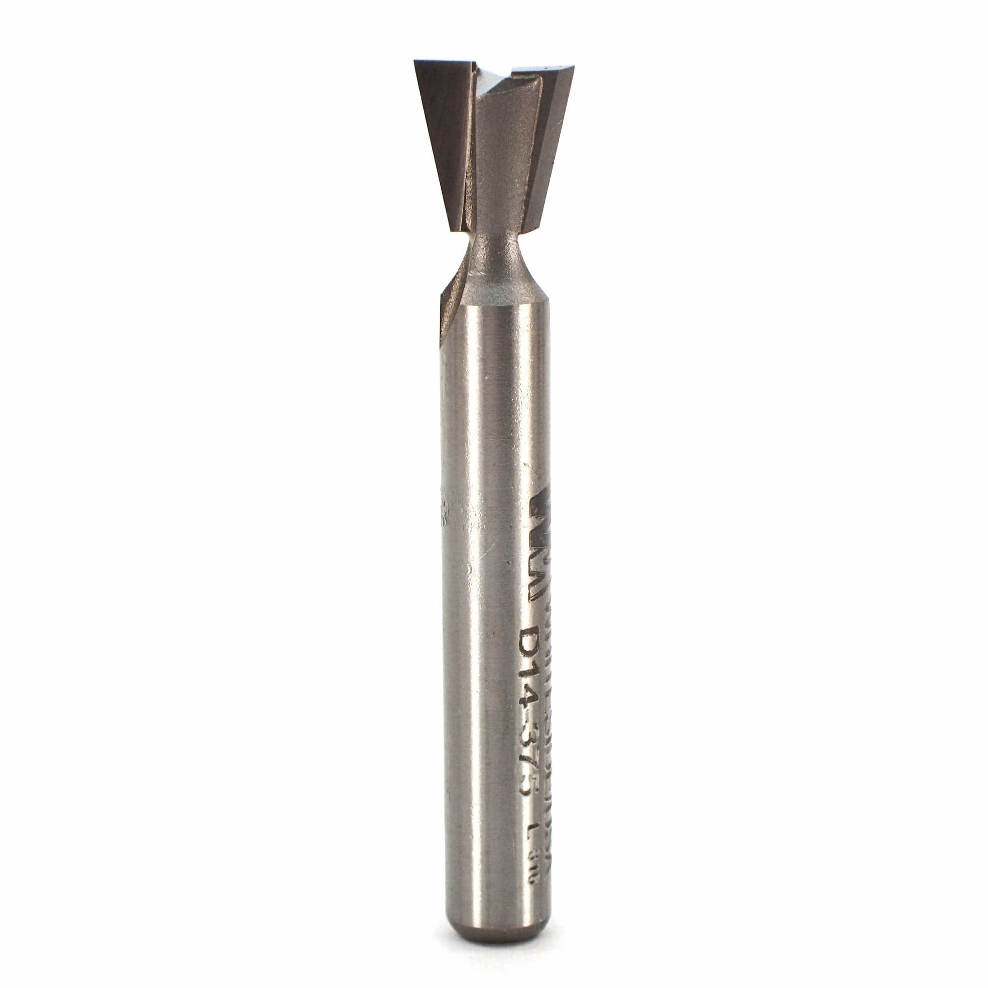 D14-375 Dovetail Router Bit 14 Degree 1/4" SH 3/8" D x 3/8" C x 2" OL alt 0