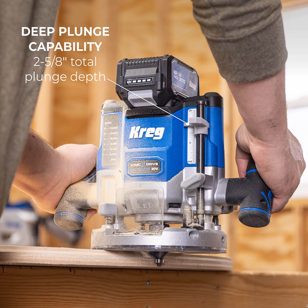 20V Ionic Drive 2-1/4 Peak HP Plunge Router- Bare Tool