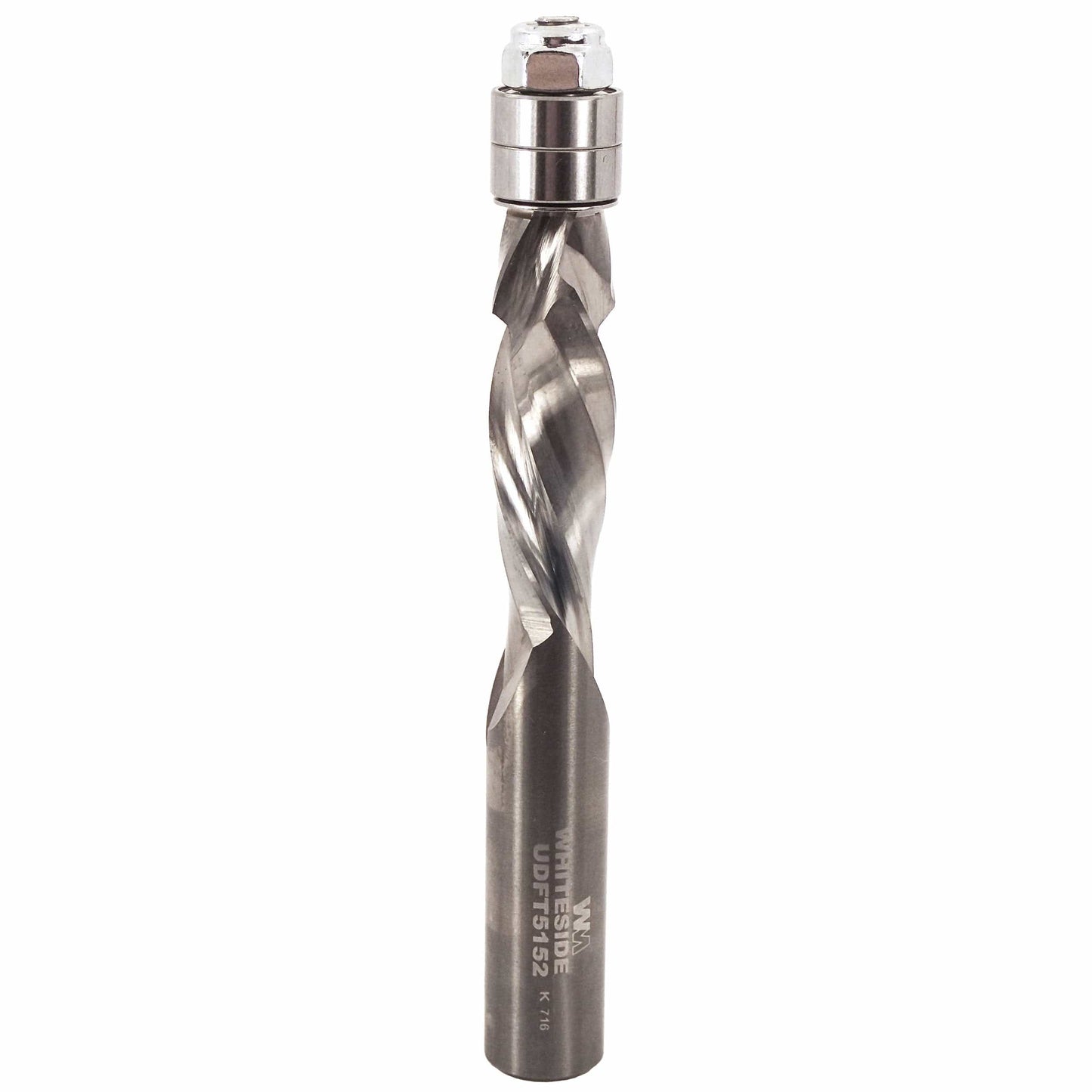 UDFT5152 Flush Trim Compression Cut Spiral Router Bit 1/2" D X 1-1/2" CL 1/2" SH 4-1/4" OL alt 0