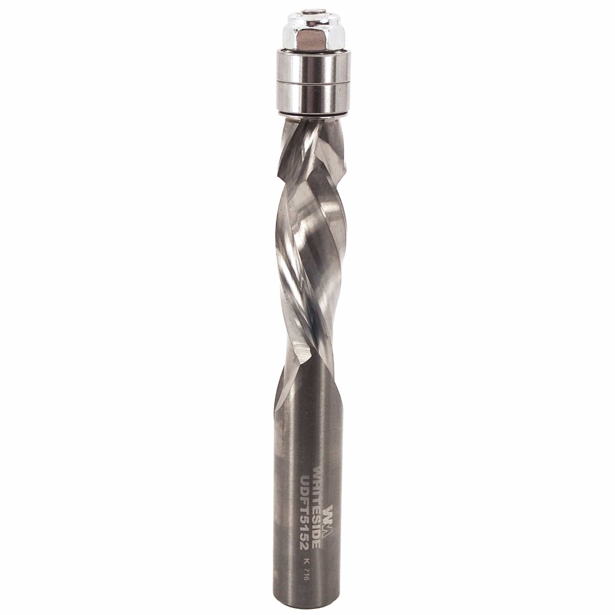 UDFT5152 Flush Trim Compression Cut Spiral Router Bit 1/2" D X 1-1/2" CL 1/2" SH 4-1/4" OL alt 0