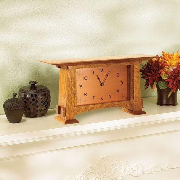 Woodworking Project Paper Plan to Build Arts & Crafts Mantel Clock alt 0
