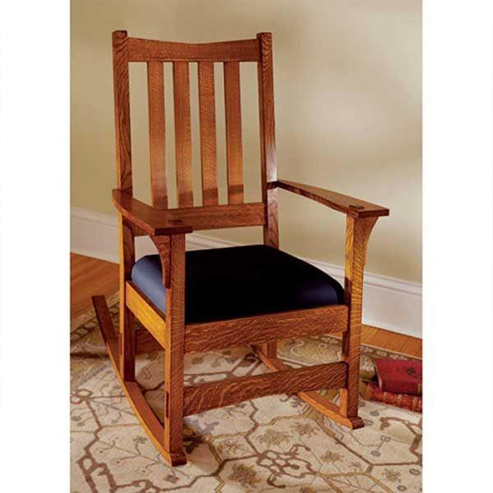Downloadable Woodworking Project Plan to Build Two-In-One Arts and Crafts Chair/Rocker alt 0