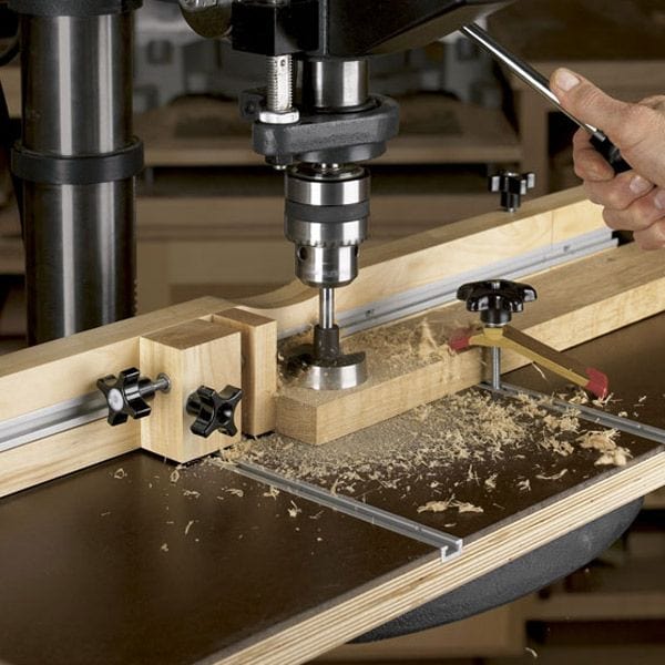 Woodworking Project Paper Plan to Build Feature Packed Drill-Press Table alt 0