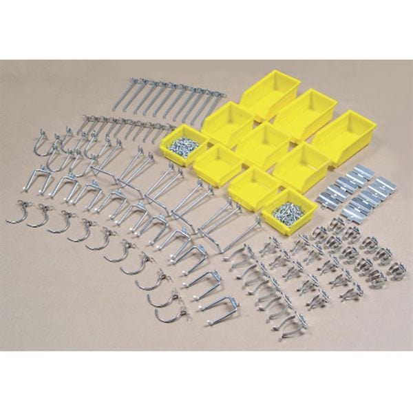Hook Assortment, 95 pc, with 10 Hanging Bins for Peg Board alt 0