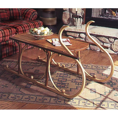 Woodworking Project Paper Plan to Build Yuletide Sleigh Coffee Table alt 0