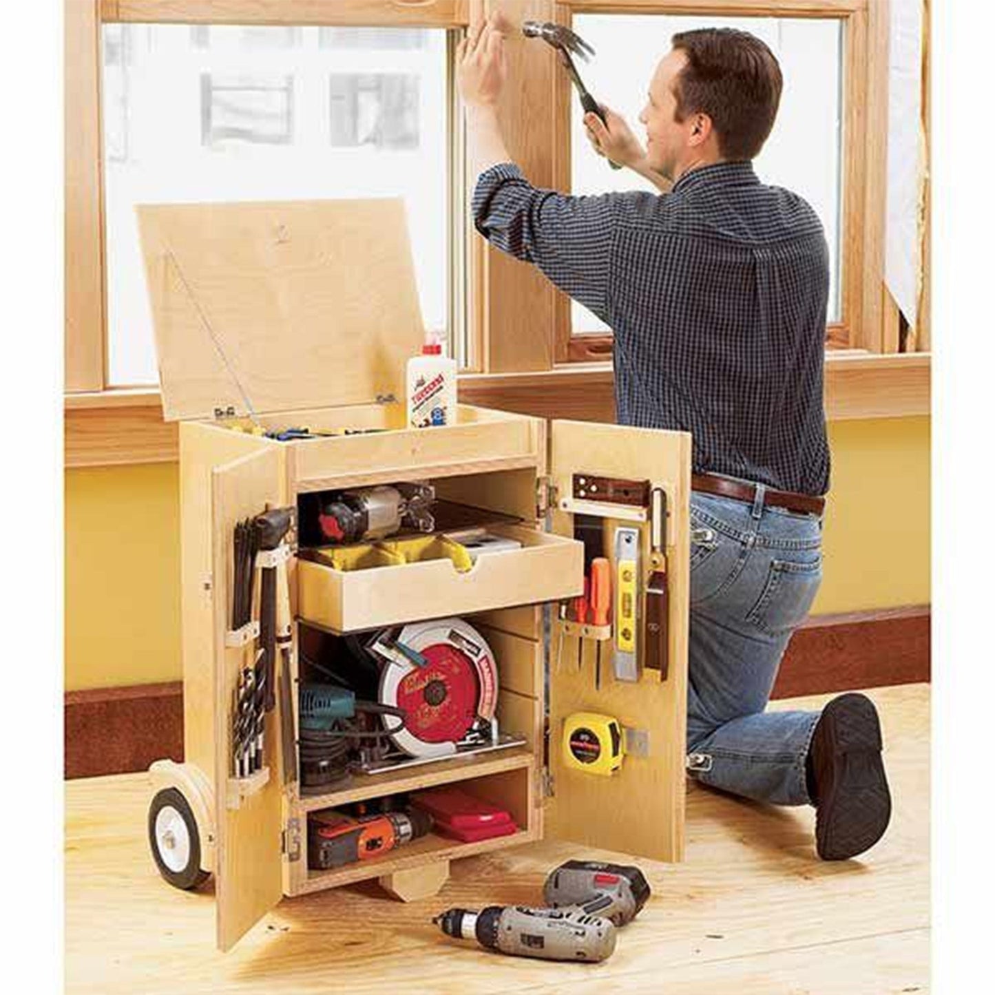 Downloadable Woodworking Project Plan to Build Go-Anywhere Tool Caddy alt 0