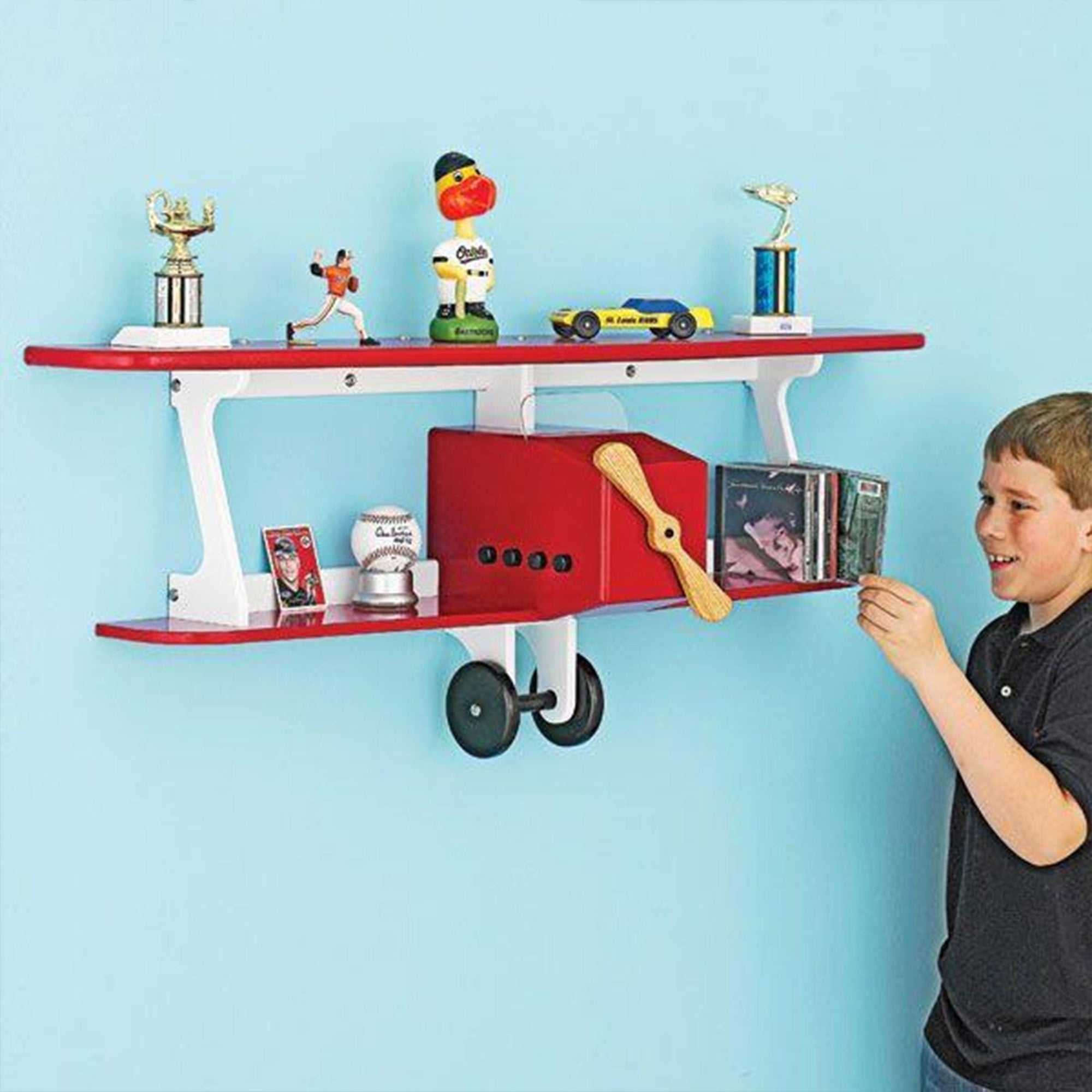 Downloadable Woodworking Project Plan to Build Plane-fun Kids Shelf alt 0