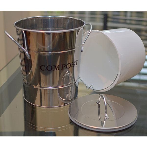 2-N-1 Kitchen Compost Bucket, Stainless Steel, Model CPBS03 alt 0