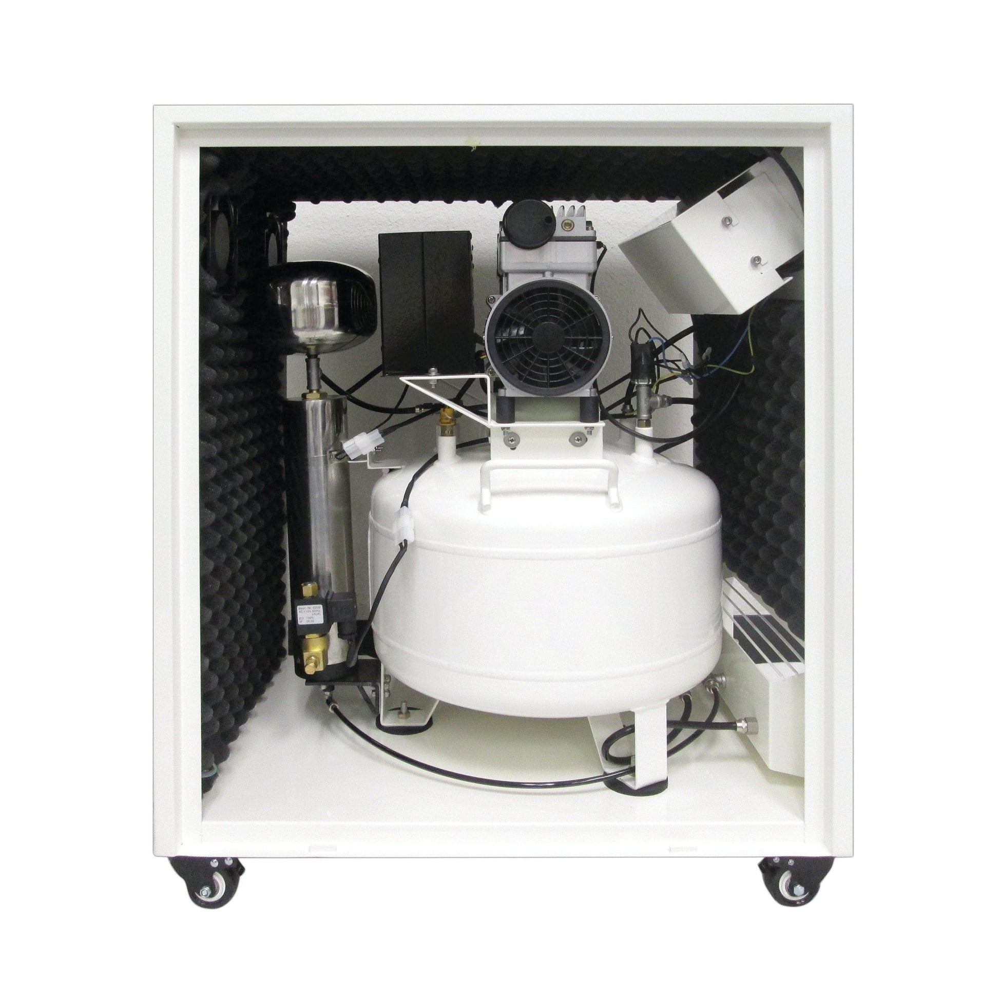 1HP 8 Gallon Oil-Free Steel Tank Air Compressor in Soundproof Cabinet alt 0