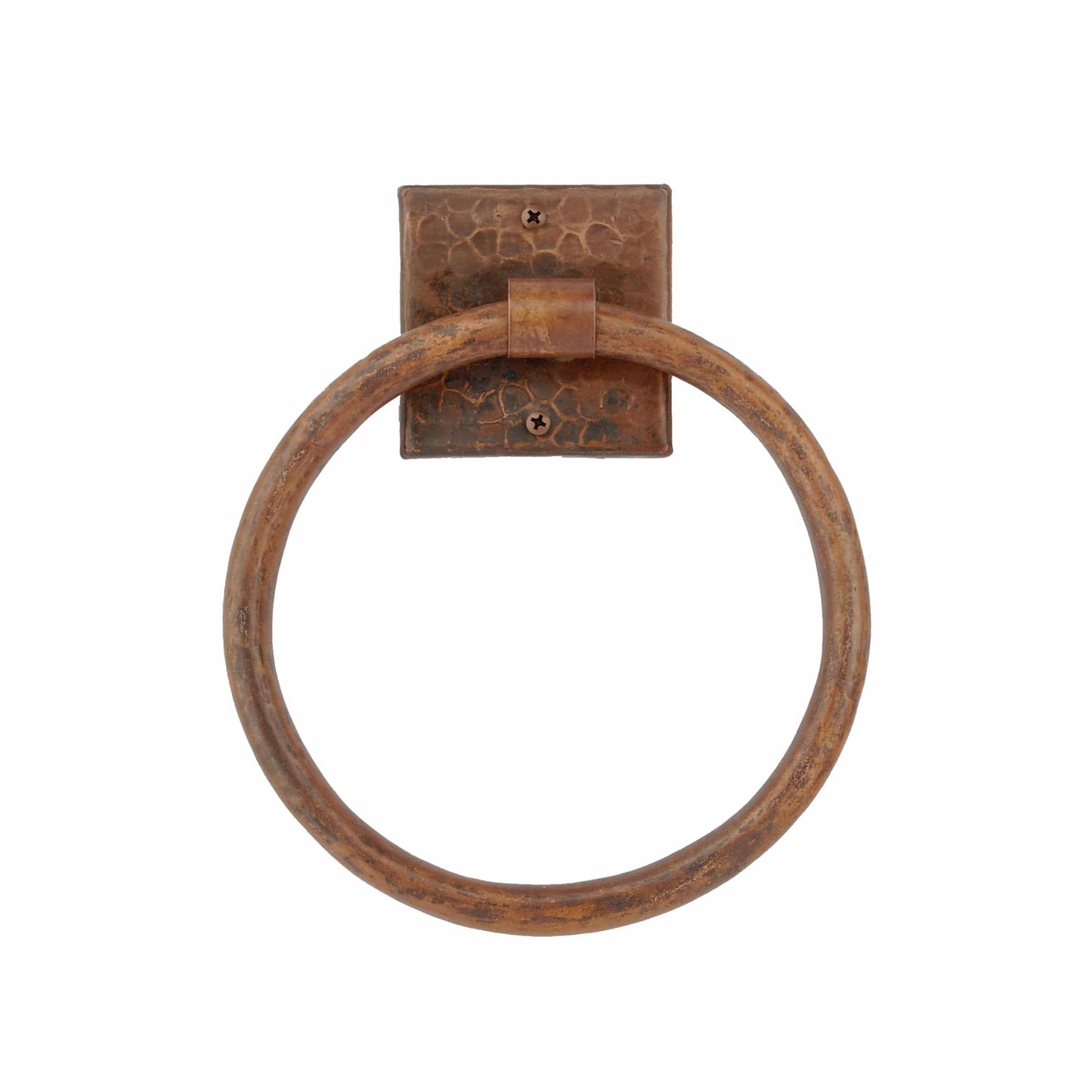 10" Hand Hammered Full Size Bath Towel Ring alt 0