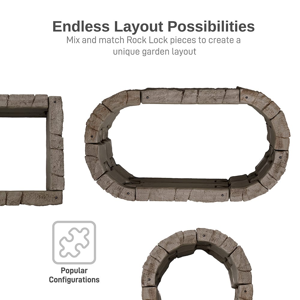 Rock Lock Raised Garden Bed Straight Rock Pack of 2