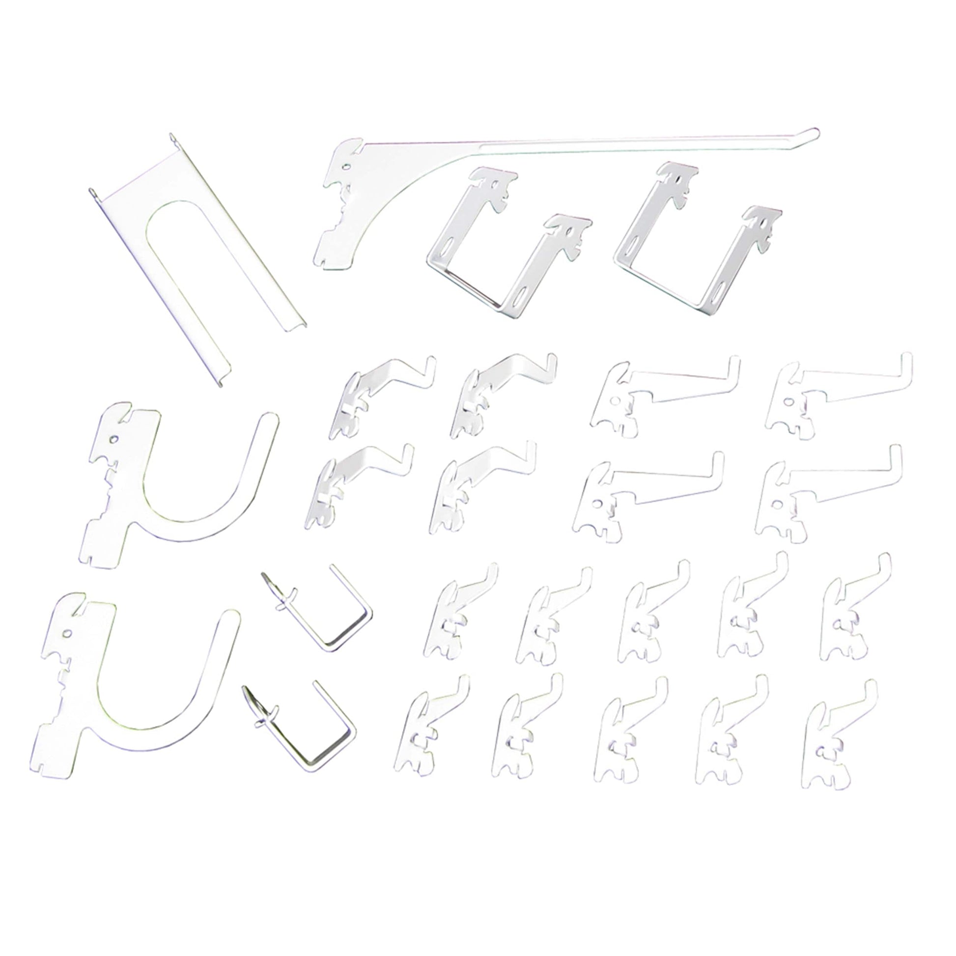 Slotted Metal Pegboard Hook Kit - White Toolboard Hooks alt 0