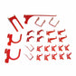 Slotted Metal Pegboard Hook Kit - Red Toolboard Hooks alt 0