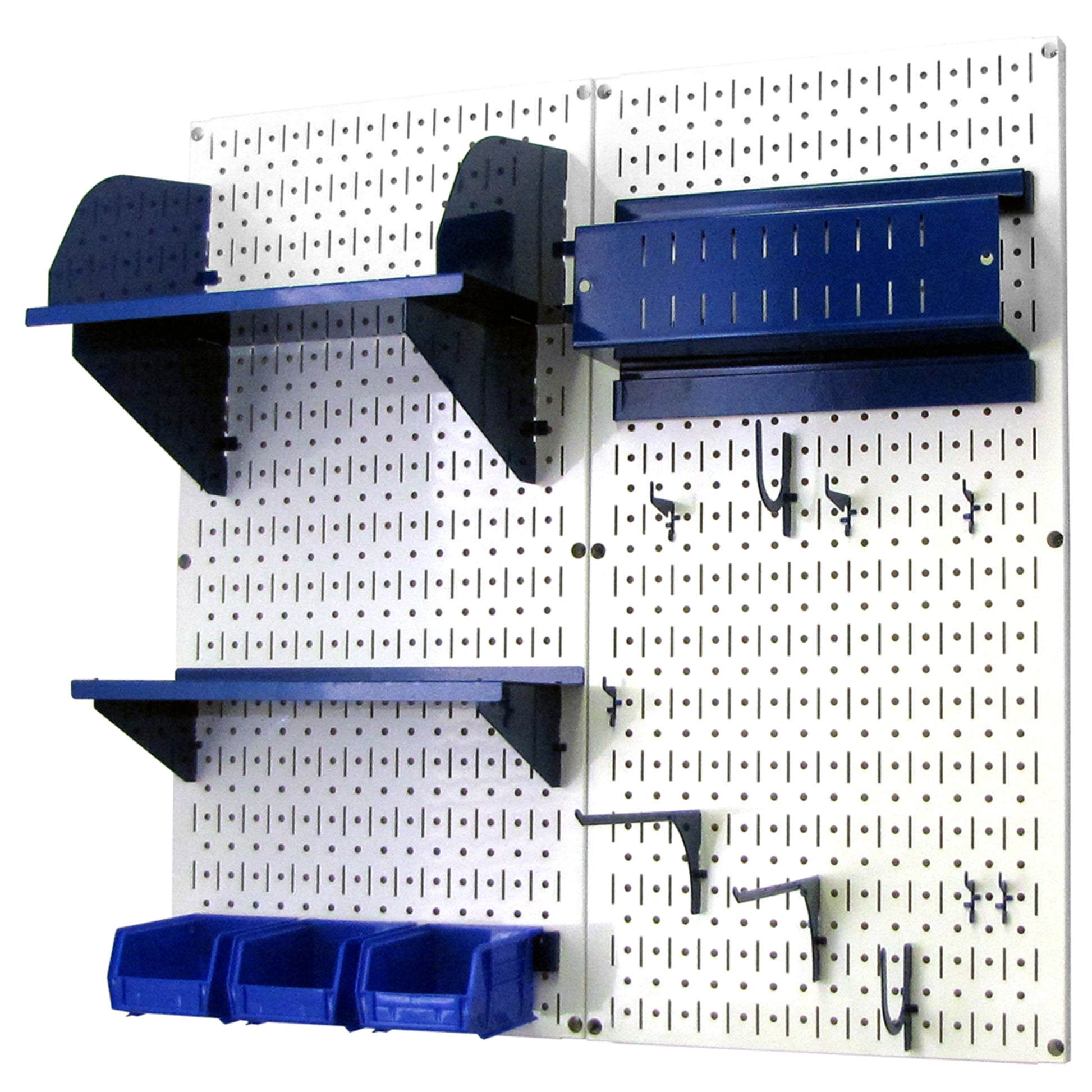 Wall Control Hobby Craft Pegboard Organizer Storage Kit; White and Blue