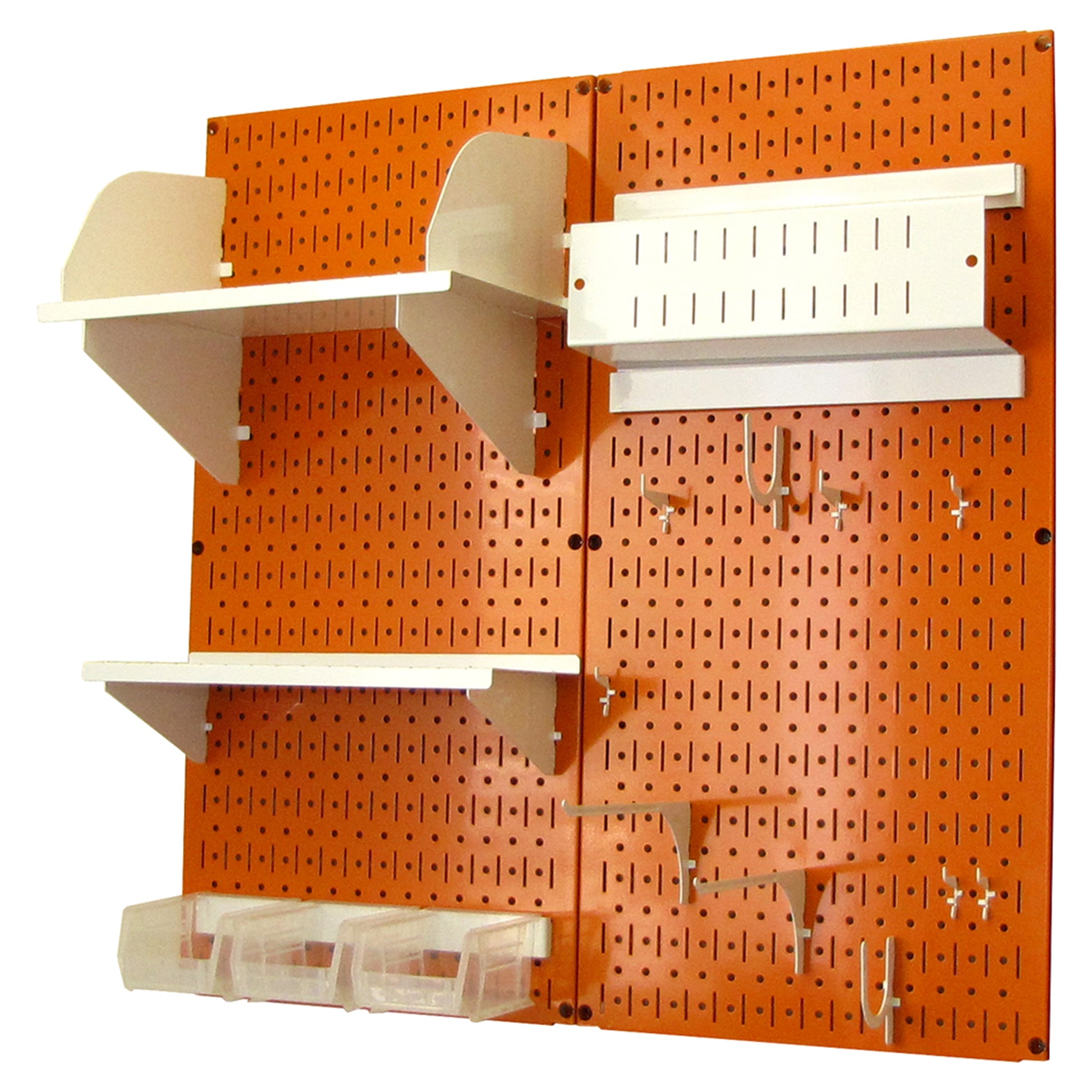 Wall Control Hobby Craft Pegboard Organizer Storage Kit; Orange and White