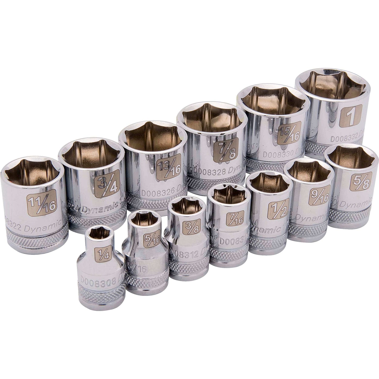 3/8" Drive 13pc 6-Point Standard SAE Socket Set, 1/4" - 1" alt 0