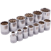3/8" Drive 13pc 12-Point Standard SAE Socket Set, 1/4" - 1" alt 0