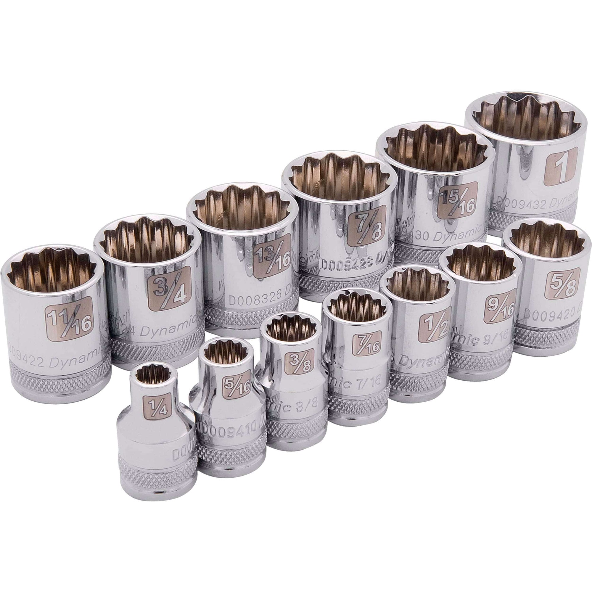 3/8" Drive 13pc 12-Point Standard SAE Socket Set, 1/4" - 1" alt 0