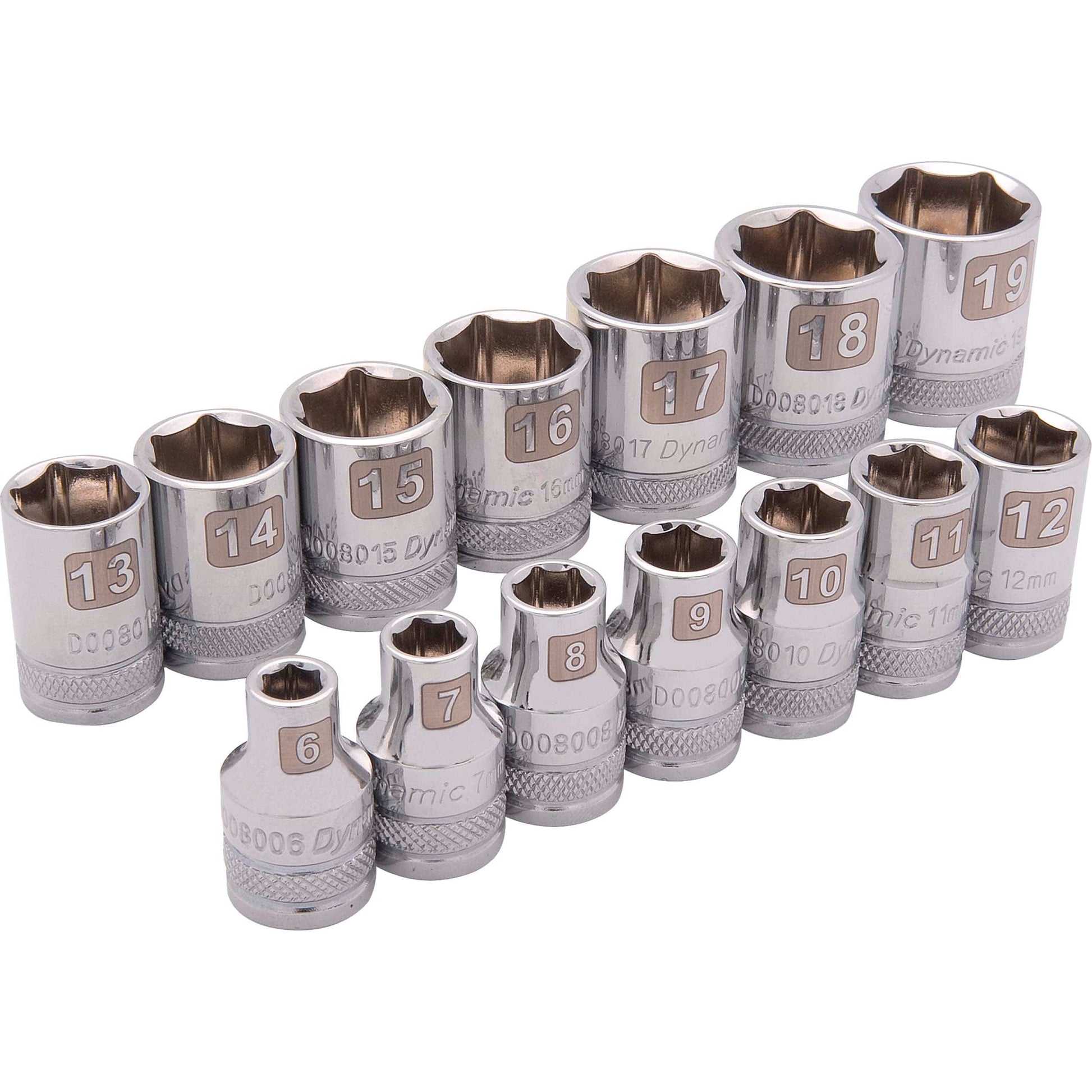 3/8" Drive 14pc 6-Point Standard Metric Socket Set, 6mm - 19mm alt 0