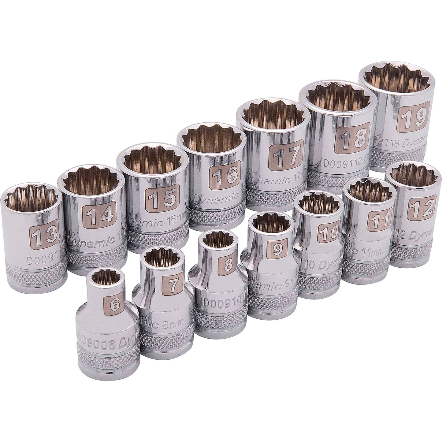 3/8" Drive 14pc 12-Point Standard Metric Socket Set - 6mm - 19mm alt 0