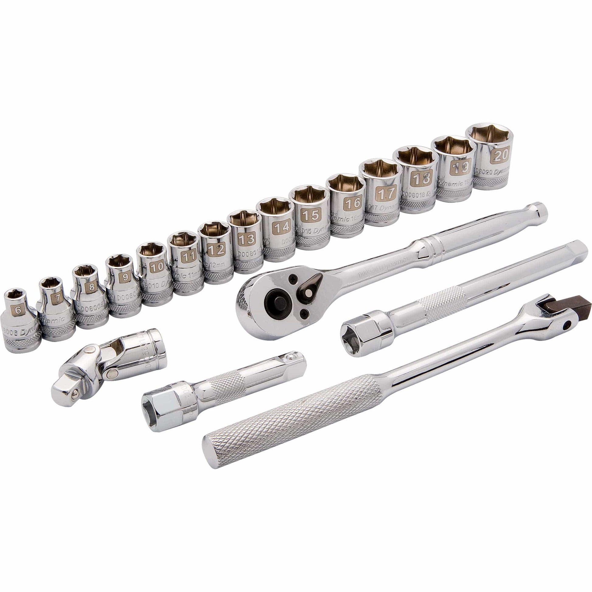 3/8" Drive 20pc 6-Point Standard Metric Socket Set, 6mm - 20mm alt 0