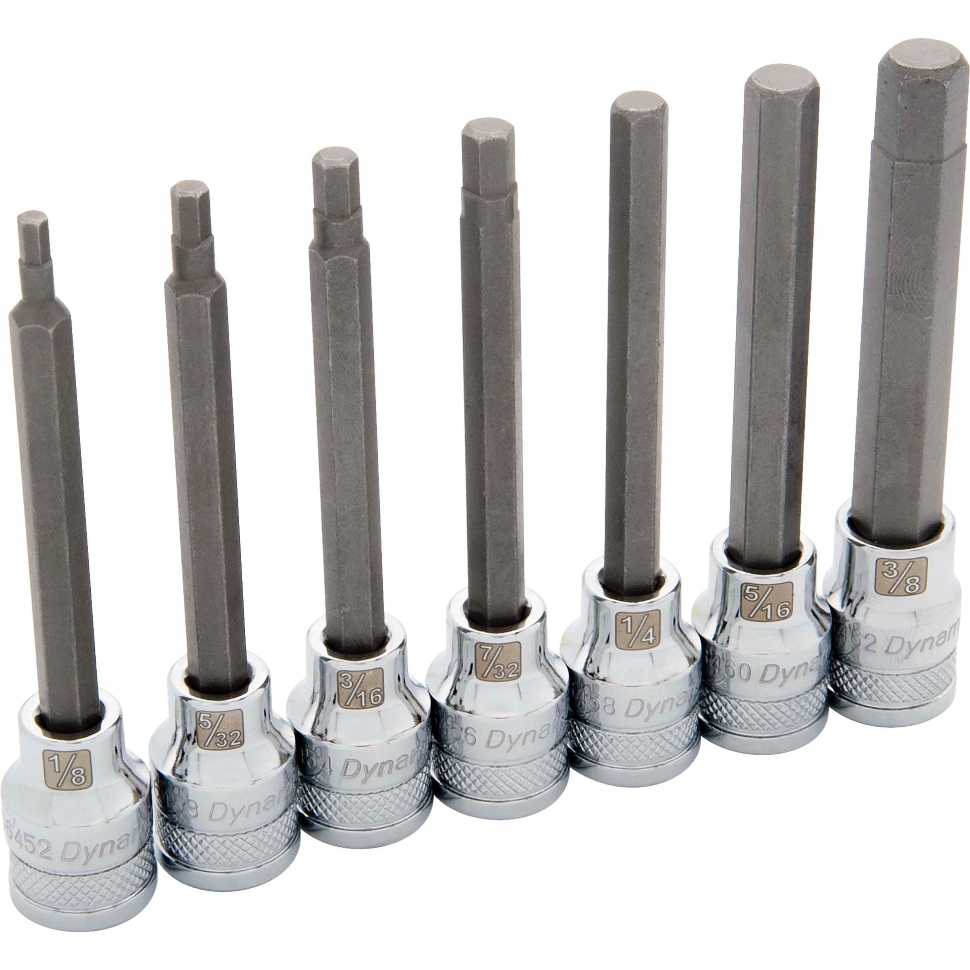3/8" Drive 7pc SAE Long Hex Socket Set, 1/8" - 3/8" alt 0