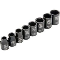 3/8" Drive 8pc 6-Point SAE Standard Impact Socket Set, 5/16" - 3/4" alt 0