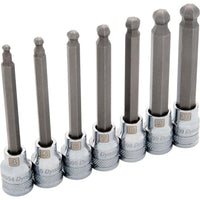 3/8" Drive 7pc Metric Long Ball Nose Hex Socket Set, 4mm - 10mm alt 0