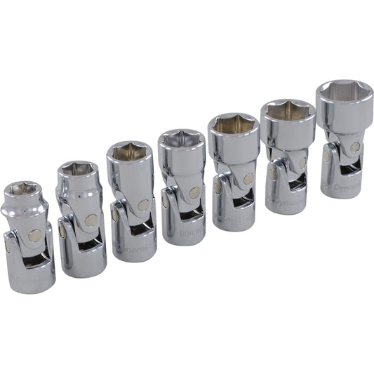3/8" Drive 7pc 6-Point SAE Universal Joint Socket Set, 3/8" - 3/4" alt 0