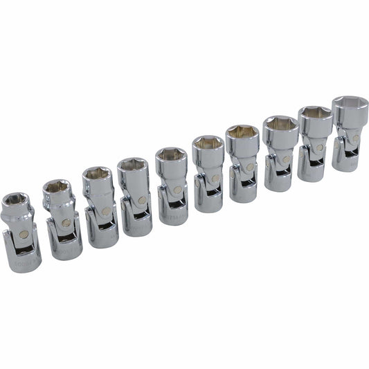 3/8" Drive 10pc 6-Point Metric Universal Joint Socket Set, 10mm - 19mm alt 0