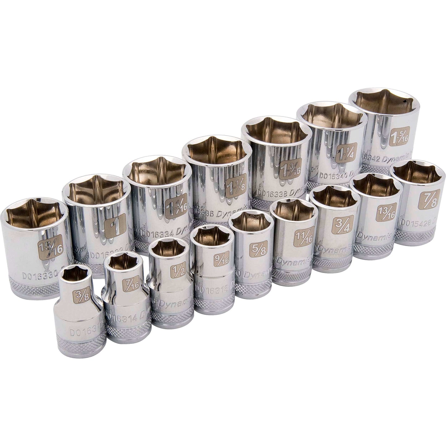 1/2" Drive 16pc 6-Point Standard SAE Socket Set, 3/8" - 1-5/16" alt 0