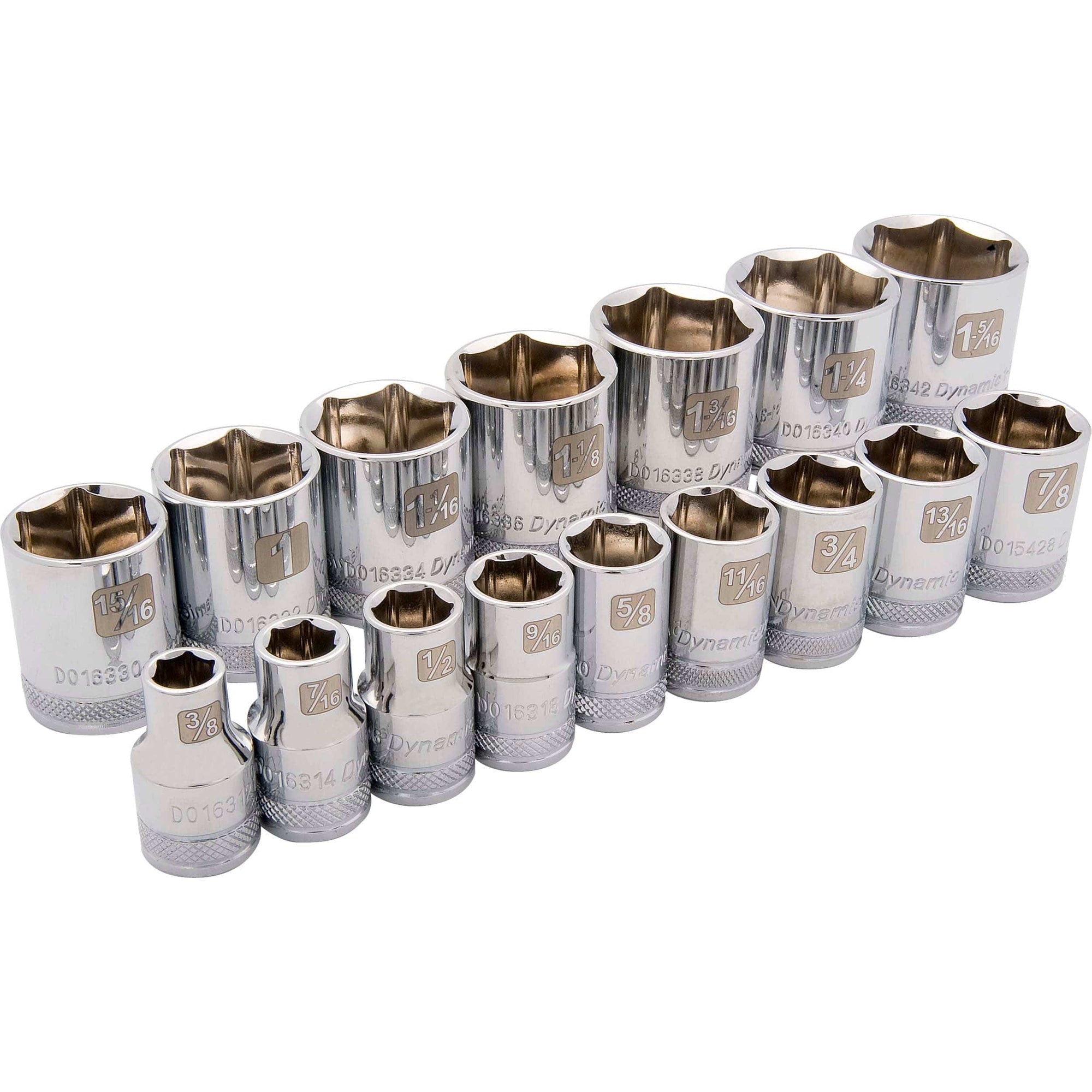 1/2" Drive 16pc 6-Point Standard SAE Socket Set, 3/8" - 1-5/16" alt 0