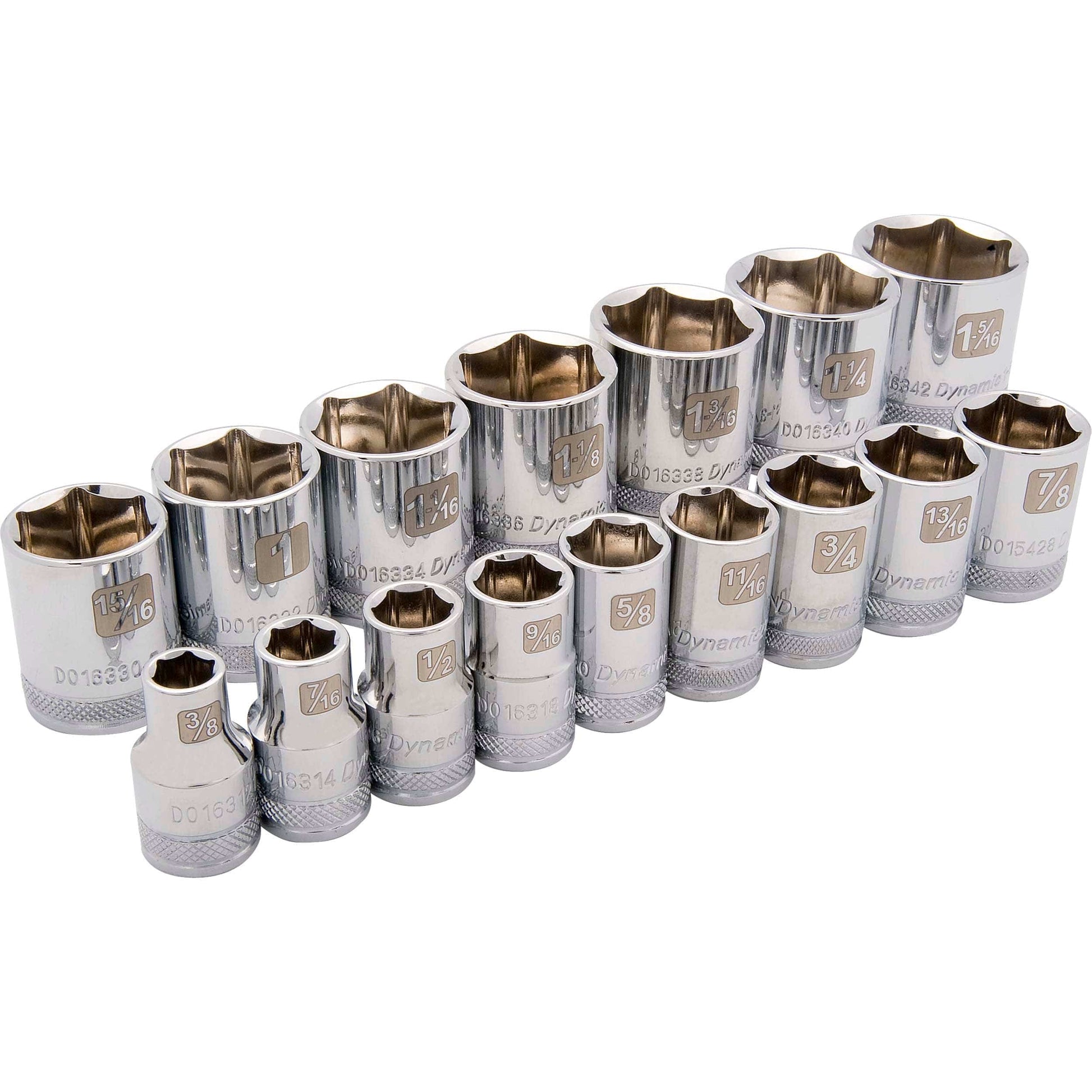 1/2" Drive 16pc 6-Point Standard SAE Socket Set, 3/8" - 1-5/16" alt 0