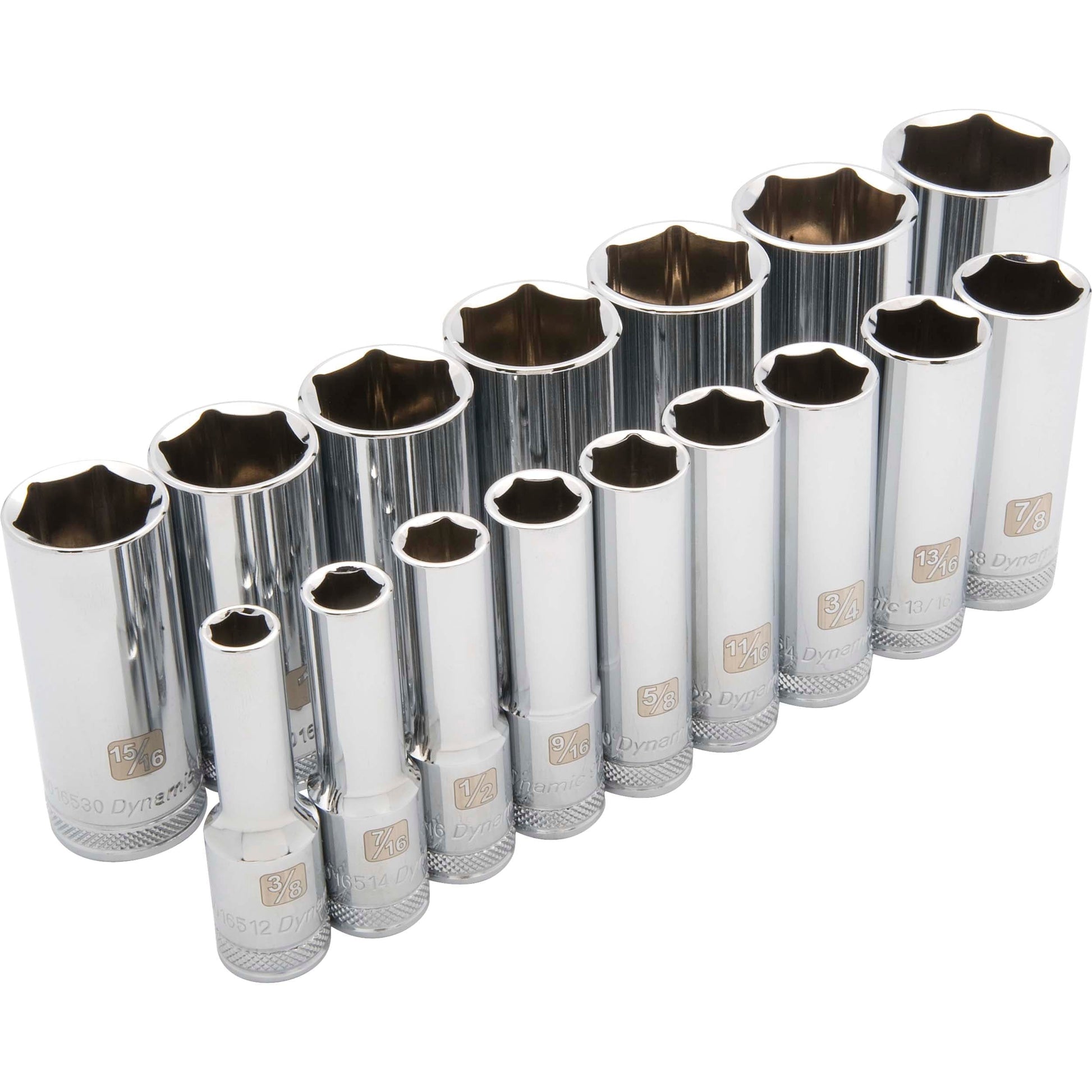 1/2" Drive 16pc 6-Point Deep SAE Socket Set, 3/8" - 1-5/16" alt 0
