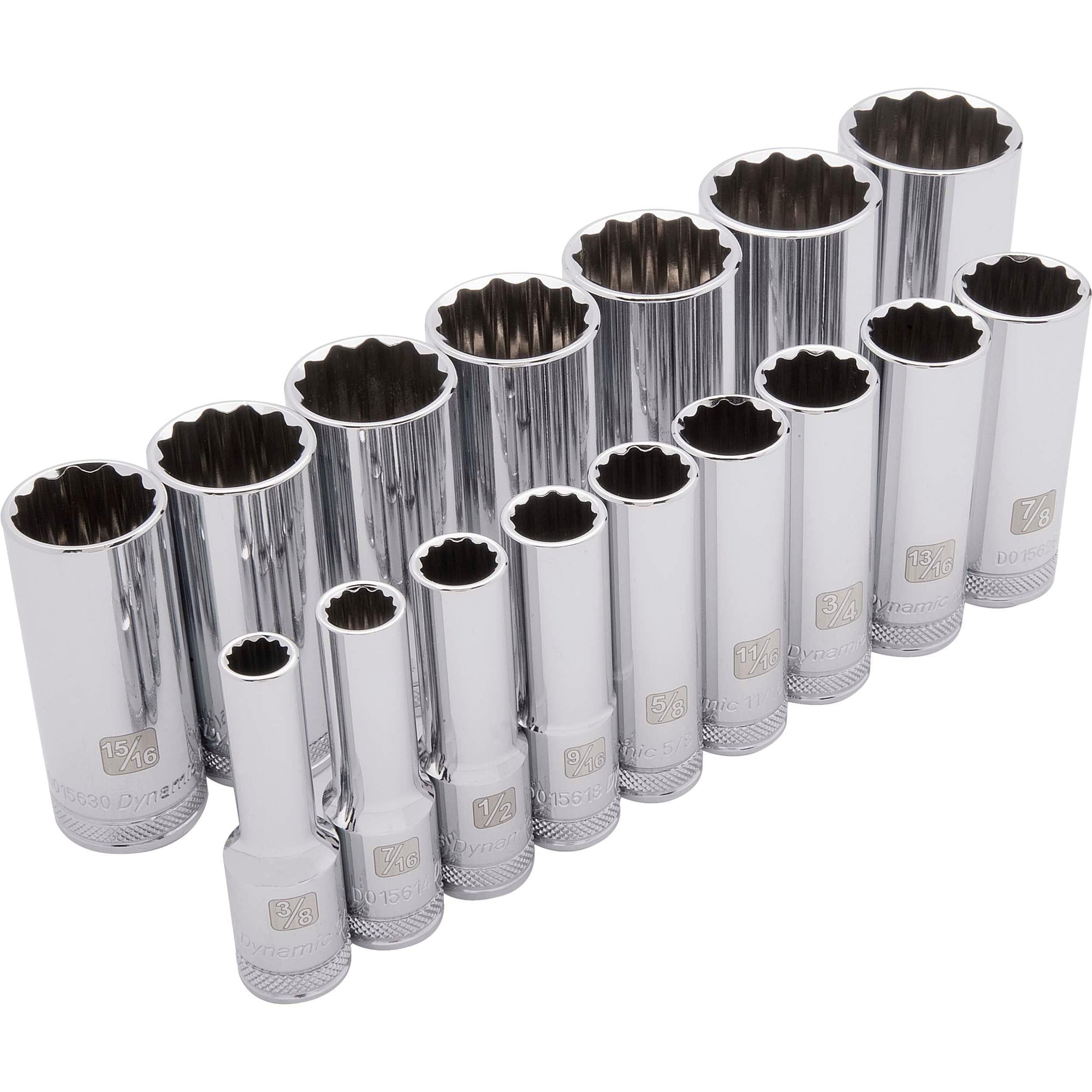 1/2" Drive 16pc 12-Point Deep SAE Socket Set, 3/8" - 1-5/16" alt 0