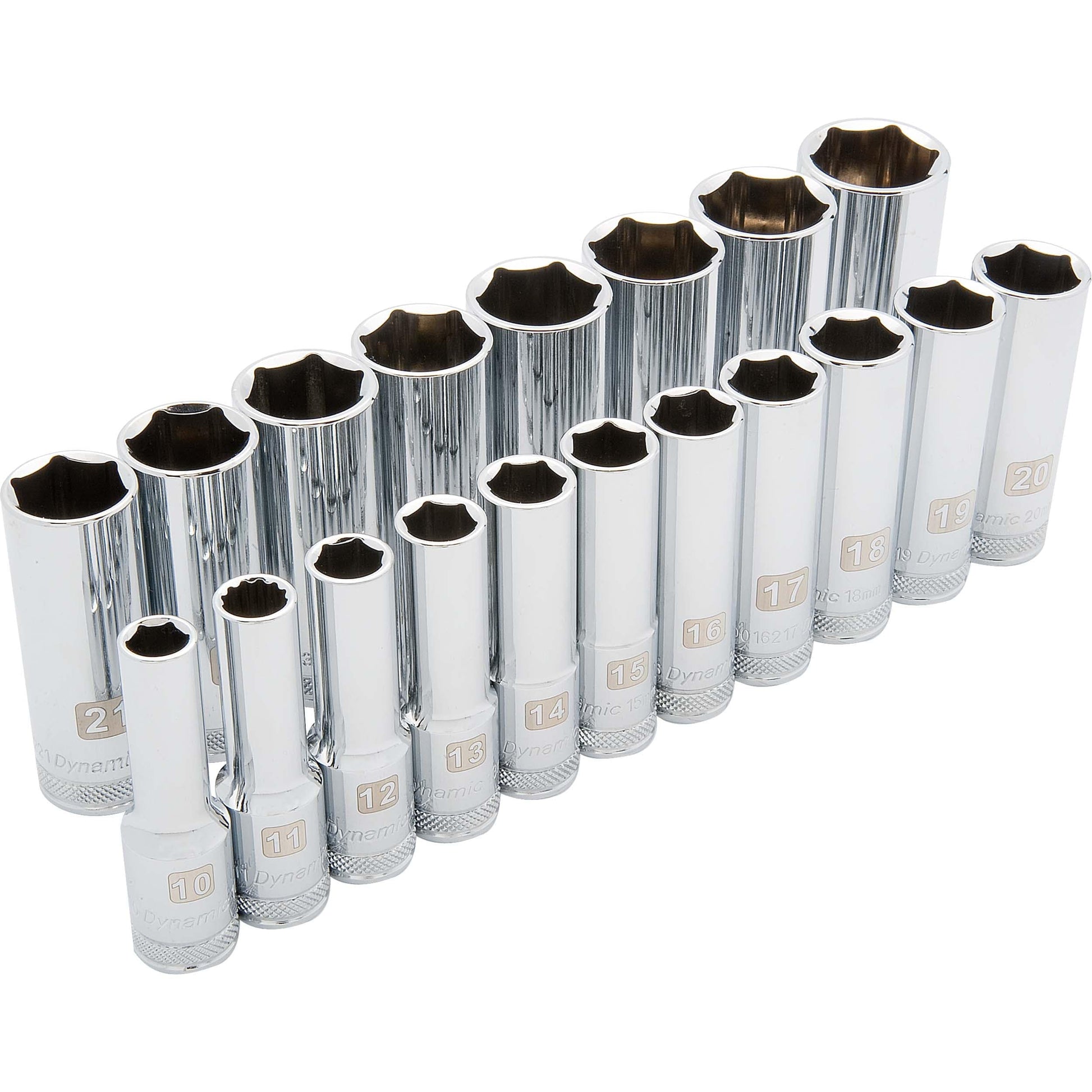 1/2" Drive 19pc 6-Point Deep Metric Socket Set, 10mm - 28mm alt 0