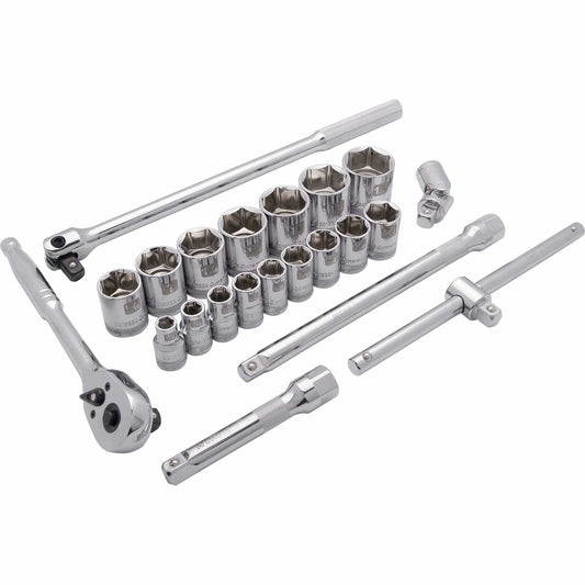 1/2" Drive 22pc 6-Point Standard SAE Socket Set, 3/8" - 1-5/16" alt 0