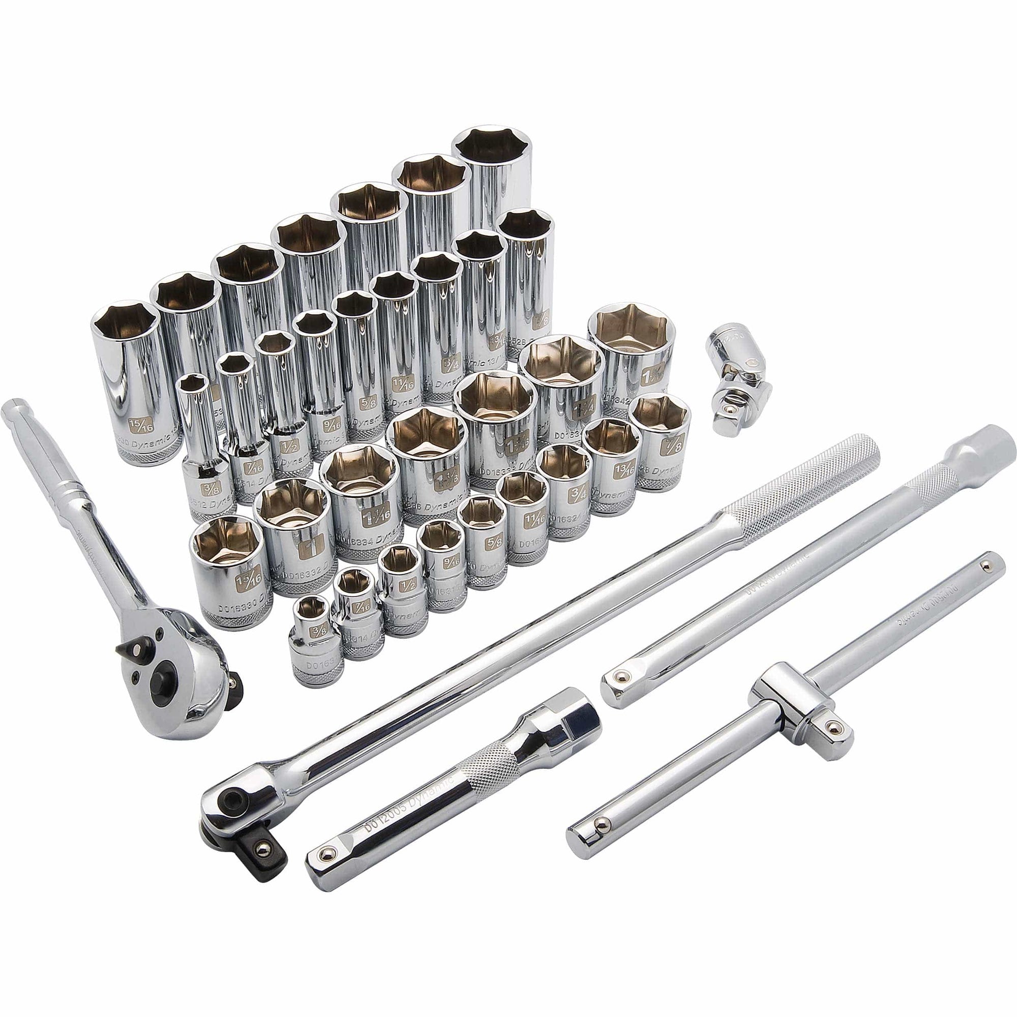 1/2" Drive 38pc 6-Point Standard/Deep SAE Socket Set, 3/8" - 1-5/16" alt 0